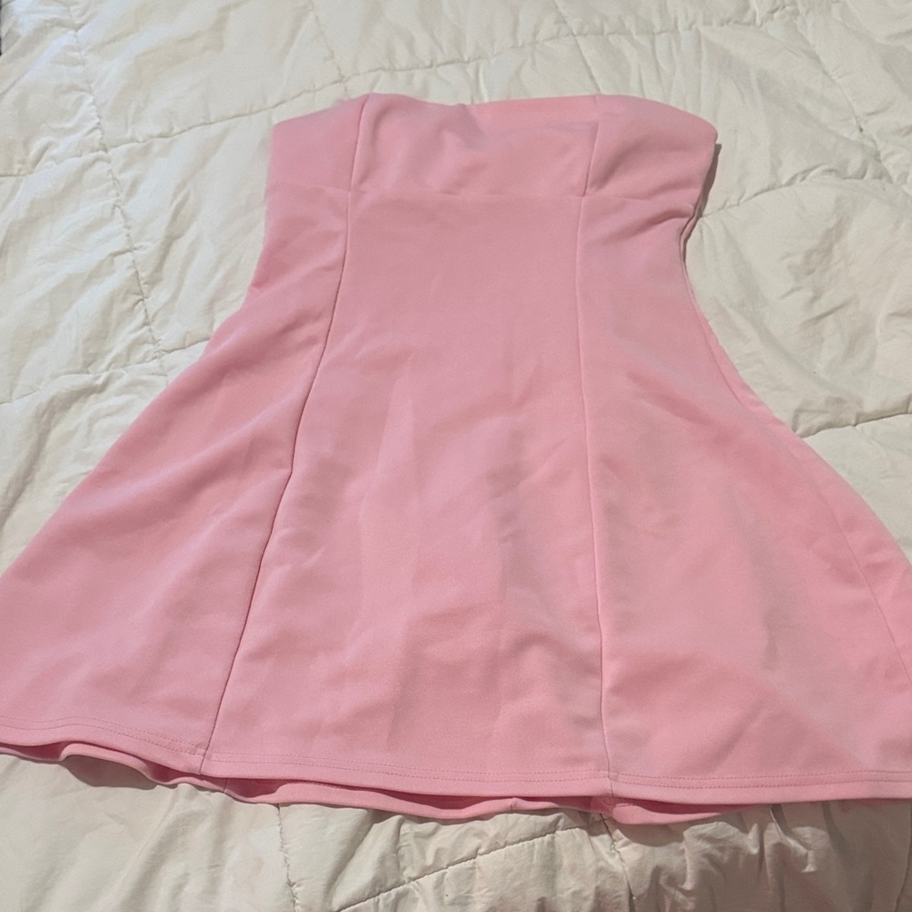 SHEIN Pink Strapless Dress